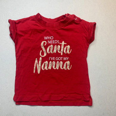 Girls Baby Berry, red cotton Christmas t-shirt / top, EUC, size 1,  