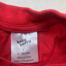 Load image into Gallery viewer, Girls Baby Berry, red cotton Christmas t-shirt / top, EUC, size 1,  