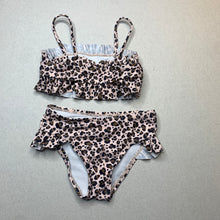 Load image into Gallery viewer, Girls leopard print, swim set, labels removed, W: 22.5cm across, EUC, size 1-2,  