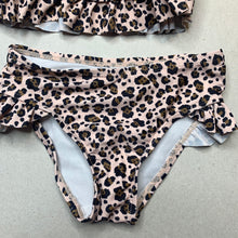Load image into Gallery viewer, Girls leopard print, swim set, labels removed, W: 22.5cm across, EUC, size 1-2,  