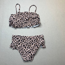 Load image into Gallery viewer, Girls leopard print, swim set, labels removed, W: 22.5cm across, EUC, size 1-2,  