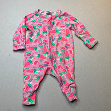 Load image into Gallery viewer, Girls Tradie, Frosty Fruits stretchy zip romper, GUC, size 000,  