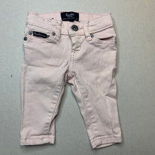 Load image into Gallery viewer, Girls Bardot Junior, pink stretch denim pants, adjustable, FUC, size 000,  