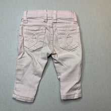 Load image into Gallery viewer, Girls Bardot Junior, pink stretch denim pants, adjustable, FUC, size 000,  