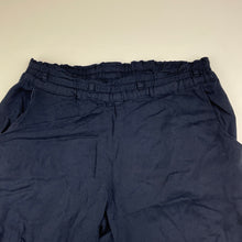 Load image into Gallery viewer, Girls Target, navy cropped lightweight pants, elasticated, Inside leg: 36cm, GUC, size 6,  