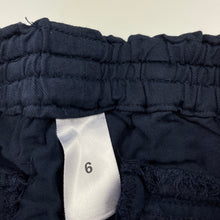 Load image into Gallery viewer, Girls Target, navy cropped lightweight pants, elasticated, Inside leg: 36cm, GUC, size 6,  