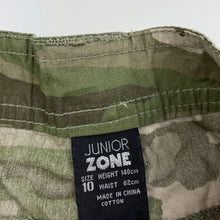 Load image into Gallery viewer, Girls Junior Zone, lightweight cotton camo print pants, W: 34cm across, Inside leg: 63cm, EUC, size 10,  