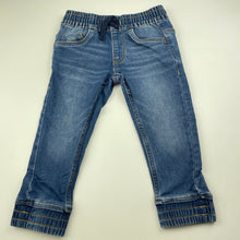 Load image into Gallery viewer, Boys Target, knit stretch denim jogger pants, elasticated, Inside leg: 32cm, FUC, size 2,  