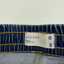 Load image into Gallery viewer, Boys Target, knit stretch denim jogger pants, elasticated, Inside leg: 32cm, FUC, size 2,  