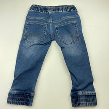 Load image into Gallery viewer, Boys Target, knit stretch denim jogger pants, elasticated, Inside leg: 32cm, FUC, size 2,  