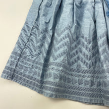 Load image into Gallery viewer, Girls Cotton On, embroidered chambray cotton skirt, elasticated, L: 30cm, GUC, size 6,  