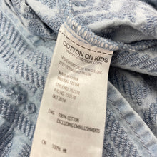 Load image into Gallery viewer, Girls Cotton On, embroidered chambray cotton skirt, elasticated, L: 30cm, GUC, size 6,  