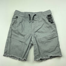 Load image into Gallery viewer, Boys Bad Boy, grey stretch cotton shorts, elasticated, GUC, size 6,  