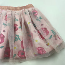 Load image into Gallery viewer, Girls Tutus &amp; Tambourines, floral &amp; tulle skirt, elasticated, L: 25cm, EUC, size 3,  