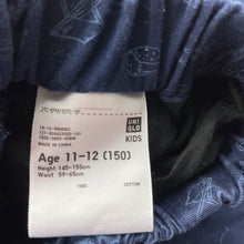 Load image into Gallery viewer, Boys Uniqlo, navy cotton shorts, elasticated, GUC, size 11-12,  