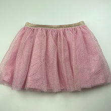Load image into Gallery viewer, Girls pink, &amp; gold glitter party skirt, elasticated, L: 32cm, GUC, size 8,  