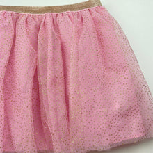 Load image into Gallery viewer, Girls pink, &amp; gold glitter party skirt, elasticated, L: 32cm, GUC, size 8,  