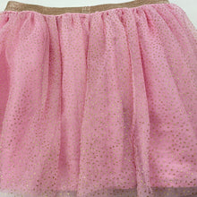 Load image into Gallery viewer, Girls pink, &amp; gold glitter party skirt, elasticated, L: 32cm, GUC, size 8,  