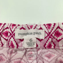 Load image into Gallery viewer, Girls Pumpkin Patch, lightweight cotton shorts, adjustable, EUC, size 6,  
