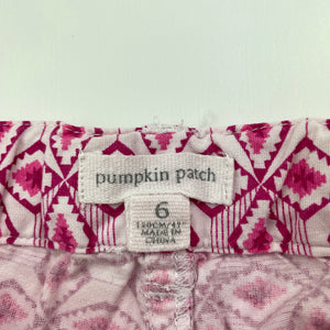 Girls Pumpkin Patch, lightweight cotton shorts, adjustable, EUC, size 6,  