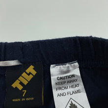 Load image into Gallery viewer, Boys Tilt, navy cotton pyjama shorts, elasticated, GUC, size 7,  