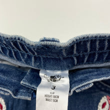 Load image into Gallery viewer, Girls H&amp;T, embroidered stretch denim skirt, elasticated, L: 23cm, NEW, size 3,  