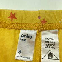 Load image into Gallery viewer, Girls Anko, yellow cotton pyjama shorts, elasticated, GUC, size 8,  