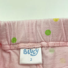 Load image into Gallery viewer, Girls Bluey, pink cotton shorts, elasticated, GUC, size 2,  