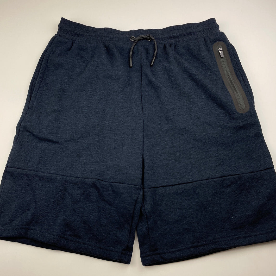 Boys Active & Co, navy fleece lined shorts, elasticated, EUC, size 16,  