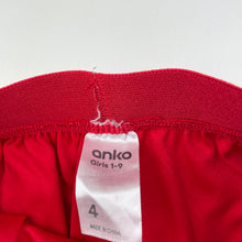 Load image into Gallery viewer, Girls Anko, lined red tulle &amp; gold glitter skirt, elasticated, L: 28cm, GUC, size 4,  