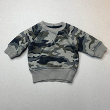 Load image into Gallery viewer, Boys Baby Berry, fleece lined camo print sweater / jumper, EUC, size 0000,  