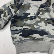 Load image into Gallery viewer, Boys Baby Berry, fleece lined camo print sweater / jumper, EUC, size 0000,  