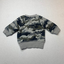 Load image into Gallery viewer, Boys Baby Berry, fleece lined camo print sweater / jumper, EUC, size 0000,  