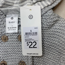 Load image into Gallery viewer, unisex Target, lined knitted cotton hooded cardigan, NEW, size 1,  
