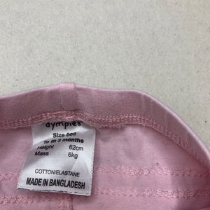 Girls Dymples, pink ruffle leggings / bottoms, GUC, size 000,  