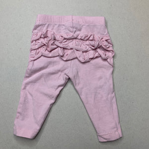 Girls Dymples, pink ruffle leggings / bottoms, GUC, size 000,  