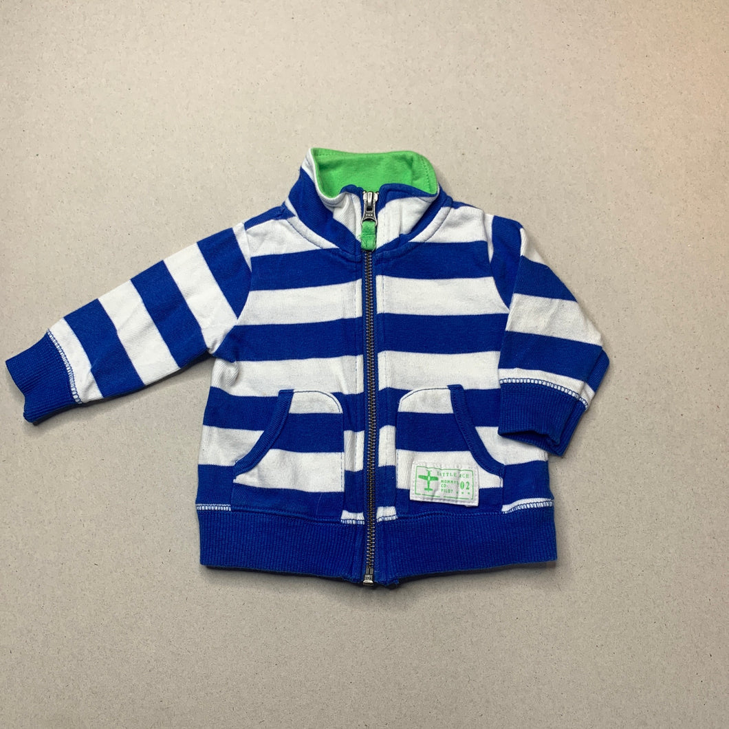 Boys Carter's, cotton zip up top / lightweight sweater, GUC, size 3 months,  