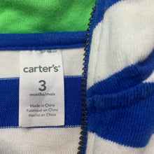 Load image into Gallery viewer, Boys Carter&#39;s, cotton zip up top / lightweight sweater, GUC, size 3 months,  