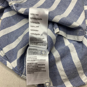 Boys Pumpkin Patch, blue & white stripe cotton short sleeve shirt, FUC, size 00,  