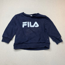 Load image into Gallery viewer, unisex FILA, navy fleece lined sweater / jumper, FUC, size 1,  