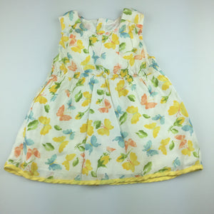 Girls Lou & Dier, pretty butterfly print lightweight party dress, GUC, size 1