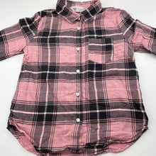 Load image into Gallery viewer, Girls H&amp;M, pink check cotton long sleeve shirt, GUC, size 9,  