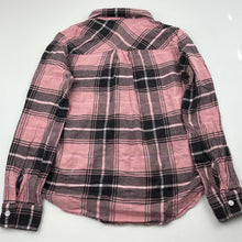 Load image into Gallery viewer, Girls H&amp;M, pink check cotton long sleeve shirt, GUC, size 9,  