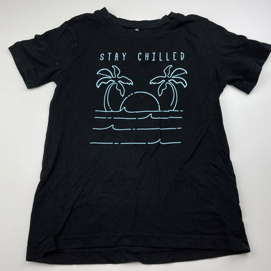 Boys Anko, black cotton t-shirt / top, EUC, size 7,  