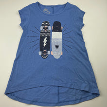 Load image into Gallery viewer, Girls Miss Understood, blue longline t-shirt / top, skateboards, FUC, size 8,  
