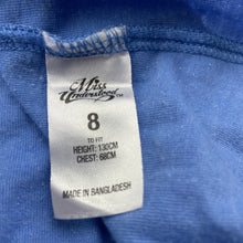 Load image into Gallery viewer, Girls Miss Understood, blue longline t-shirt / top, skateboards, FUC, size 8,  