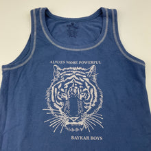 Load image into Gallery viewer, Boys BAYKAR, blue singlet top, tiger, GUC, size 7-8,  