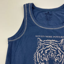 Load image into Gallery viewer, Boys BAYKAR, blue singlet top, tiger, GUC, size 7-8,  