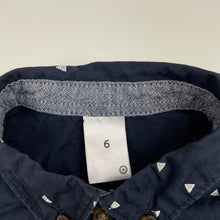 Load image into Gallery viewer, Boys Target, navy cotton short sleeve shirt, GUC, size 6,  