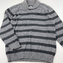 Load image into Gallery viewer, Boys H&amp;T, grey stripe knitted cotton sweater / jumper, GUC, size 4,  